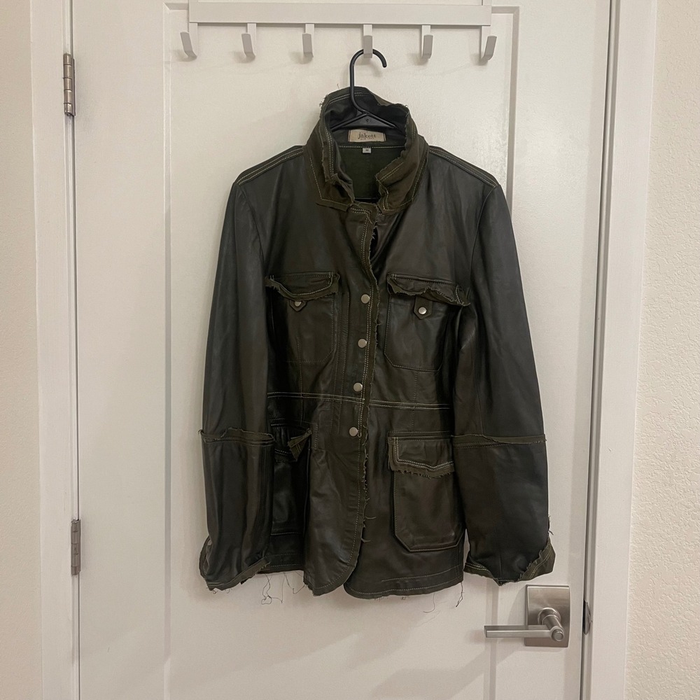 Jackett‎ New York Genuine Leather Jacket Grunge Streetwear Punk Distressed